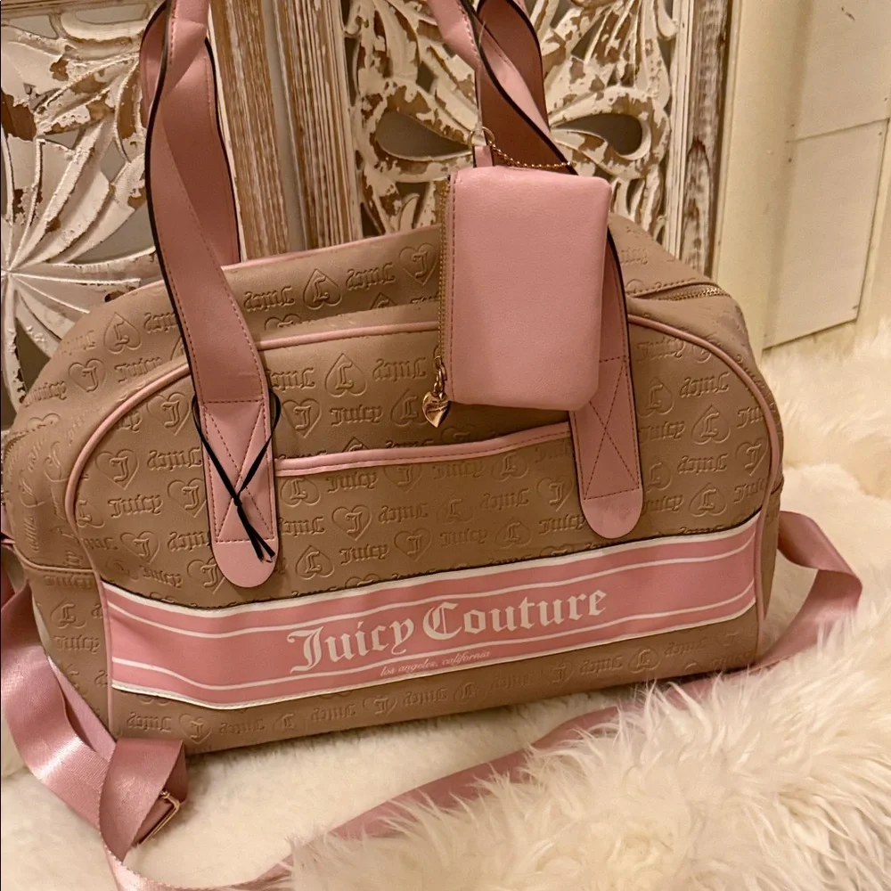 Juicy Couture Beige and Pink Logo Travel Duffle - Picture 10 of 10